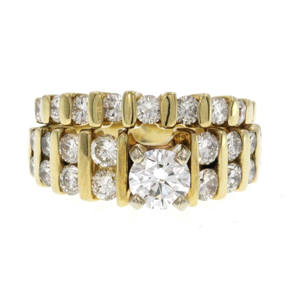 14K Gold 2.31 CT Diamond Engagement & Wedding Band